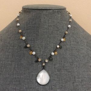 Monet Necklace with Glass & Shell Pendant Necklace